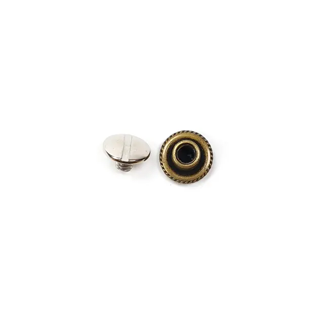 Concho postskrue -Antikk mesing-12 mm 10 Pak 