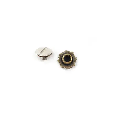 Concho postskrue -Antikk messing-12 mm 10pak 