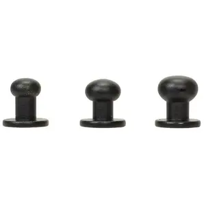 Gev&#230;rknapp 8x9 mm - Svart - 1 stk. Antikk messing