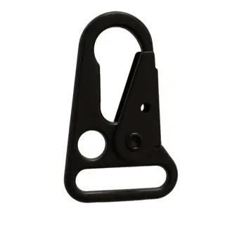 Karabinkrok flat 20 mm - Svart matt