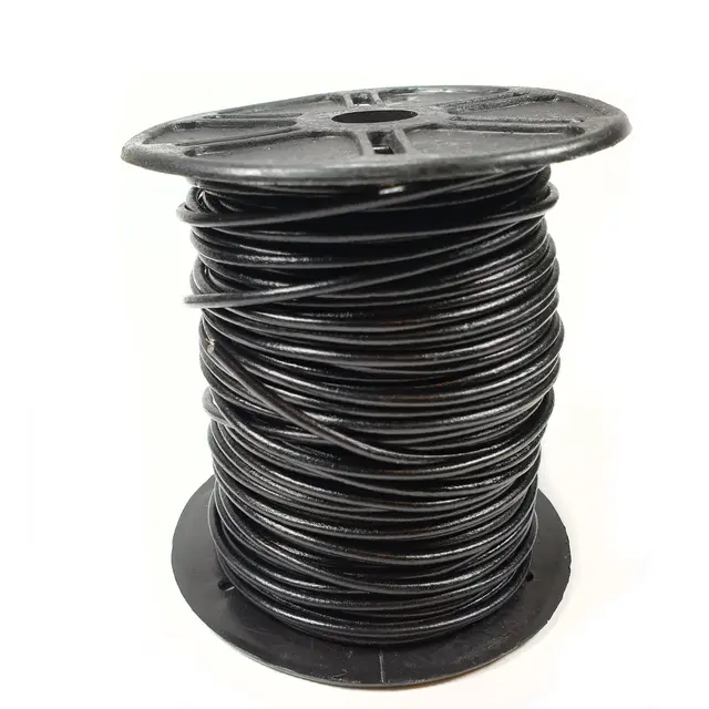 Skinnsnor rund - 2,5 mm Svart - 5 m 