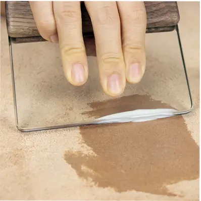 Glasspolerer med Walnut håndtak 120 x 100 mm 