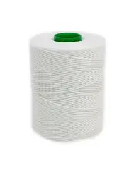 Tråd polyester flettet / vokset - hvit 1.2 mm - 500 m