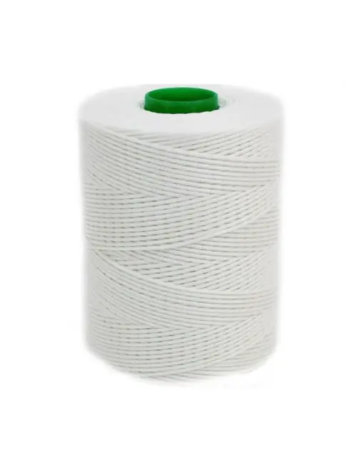 Tråd polyester flettet / vokset - hvit 1.2 mm - 500 m 