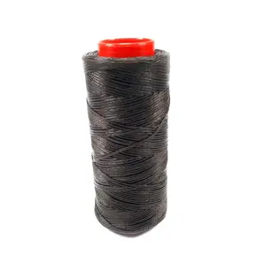 Tr&#229;d syntetisk vokset - M&#248;rk bru 100 gr. 0,8 mm