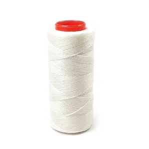 Tr&#229;d syntetisk vokset - hvit 100 gr. 0,8 mm
