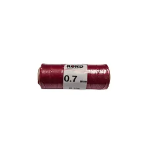 Tr&#229;d flettet synt. vokset-r&#248;d 50 m 0,7 mm - 236