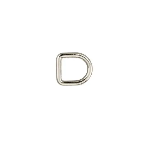 D-ring-sveiset nikkel 10x2.5mm - 6 pak