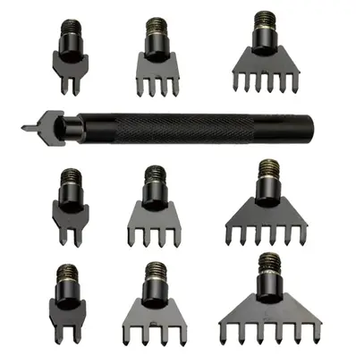 Sømgaffel sett - 11 deler 2-3 og 4 mm 