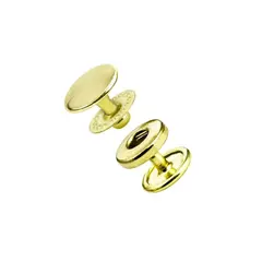 Trykknapp 10 mm - messing - 10 pak 