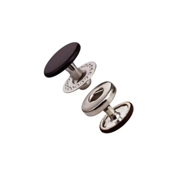Trykknapp 10 mm - Svart - 10 pak 