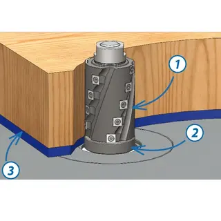 Kopi/Flushtrim Kutterhode &#216;80mmx&#248;30mm Senterhull