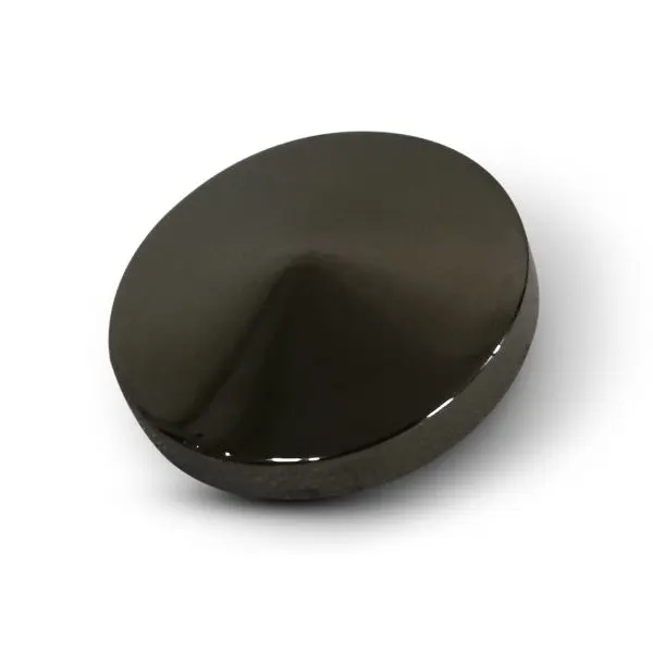 Dekorlokk. 19mm. Sort nikkel. Konisk 6BA gjenger 