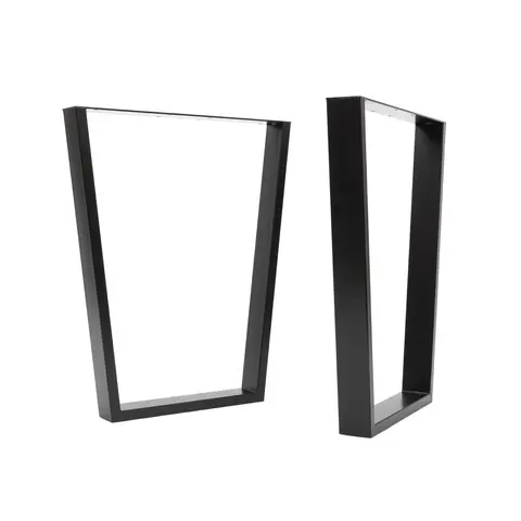 Ben til bord. 2stk.  H710 X B580mm V-type. Pulverlakkert Svart.
