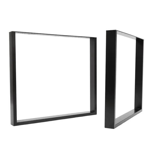 Ben til bredt bord. 2stk. H710 X B780mm S-type. Pulverlakkert Svart. 
