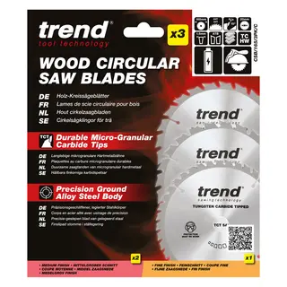 165mm | 24/40T | Treverk | Kombopakke Sirkelsag | Universal/Kapping | Med/Fin