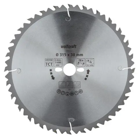 Bordsagblad TCT. 315mm. 28 tenner Green Line. Universal