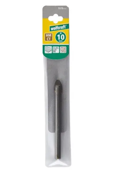 Flis - og glassbor TCT ø10mm - Wolfcraft 