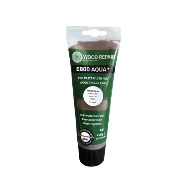 E800 Aqua+ tresparkel 400g Mahogni Gjennomfarget og vannbestandig 