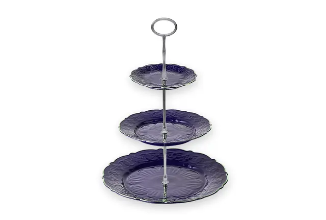 Stangsett til kakefat 376 mm - Mekanisme Forkrommet, 3 etasjer 