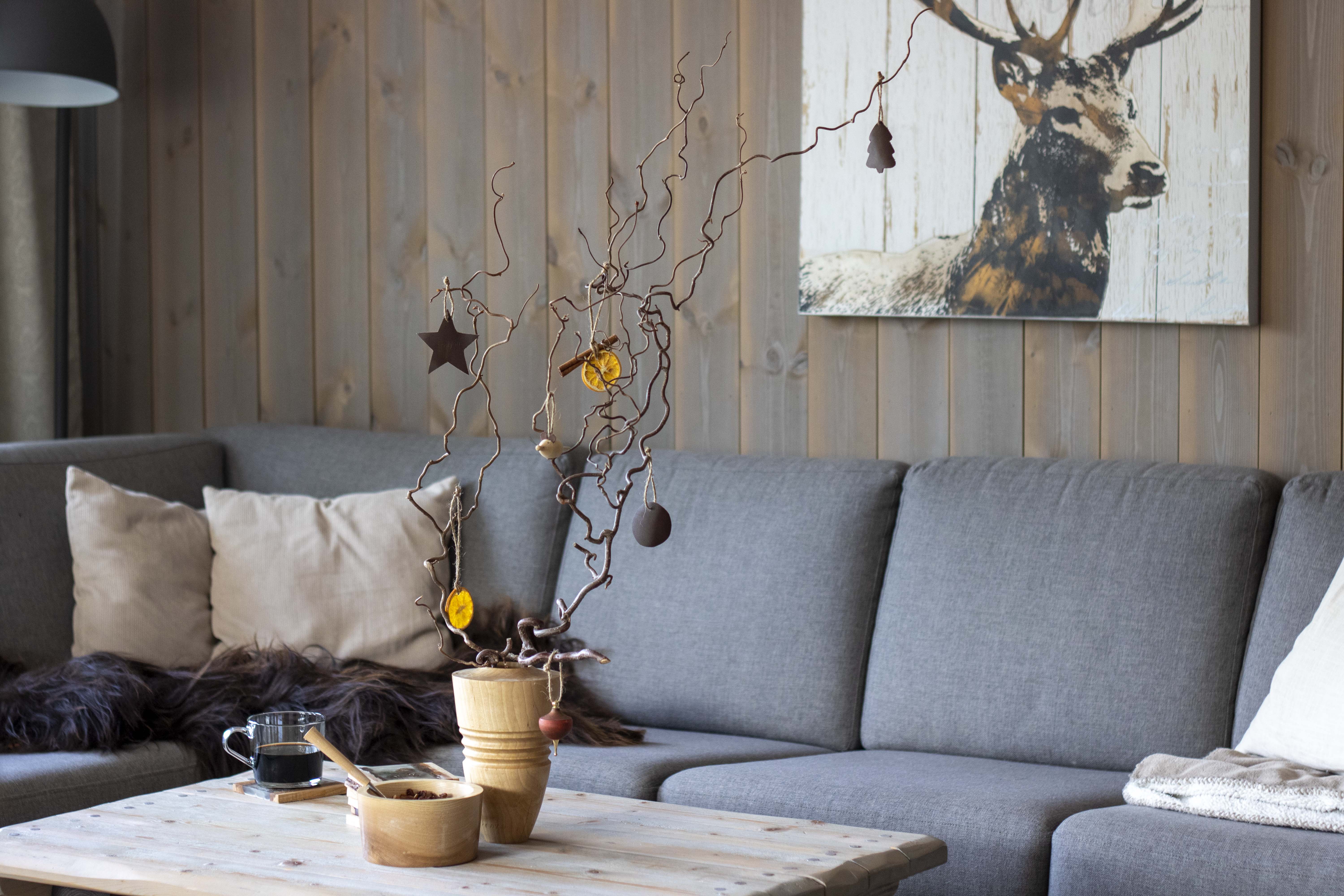 Juletrepynt på trollhasselkvist